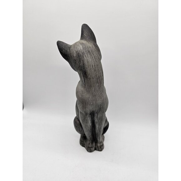 Vintage Blue Eyed Siamese Cat Statue MCM Handpainted Boo Boo Kitty Feline Retro - Picture 3 of 11
